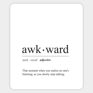 Awkward definition Sticker